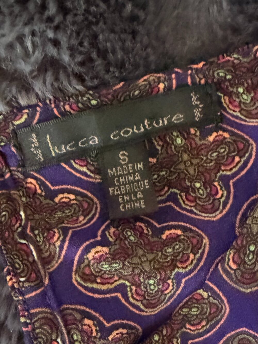 Lucca Couture Romper Shorts Split Back Purple Base Boho Chic Long Sleeve Artsy - Picture 3 of 12